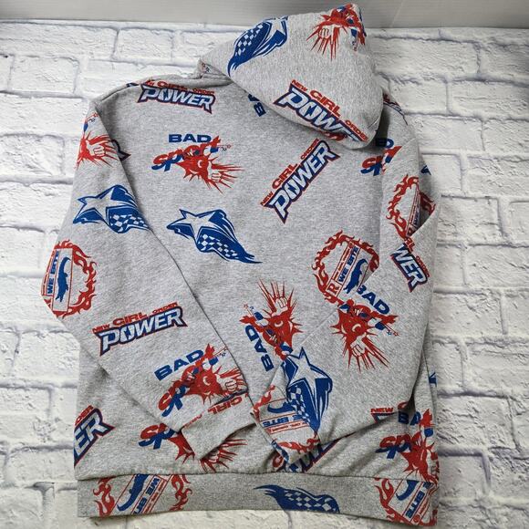 New Girl Order Sport Graphic Print Gray Hoodie size 8 Bad Sport We Bite - Picture 8 of 13